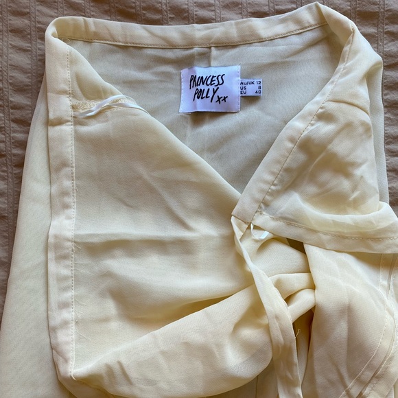 Princess Polly yellow wrap skirt - Picture 2 of 3